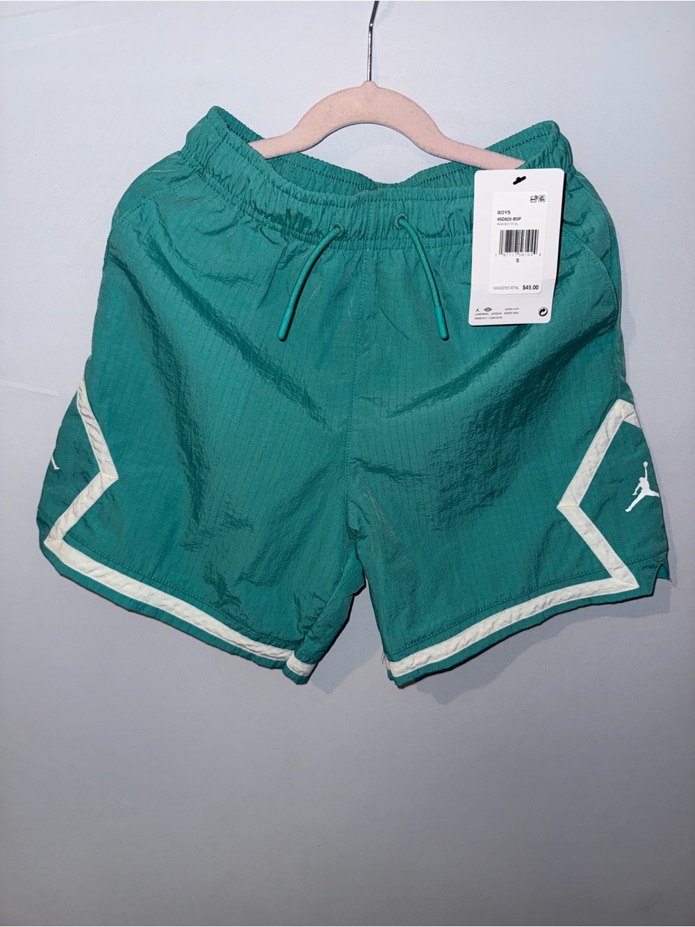 Jordan Boys Poolside Woven Diamond Shorts Washed Teal S 8-10 NWT